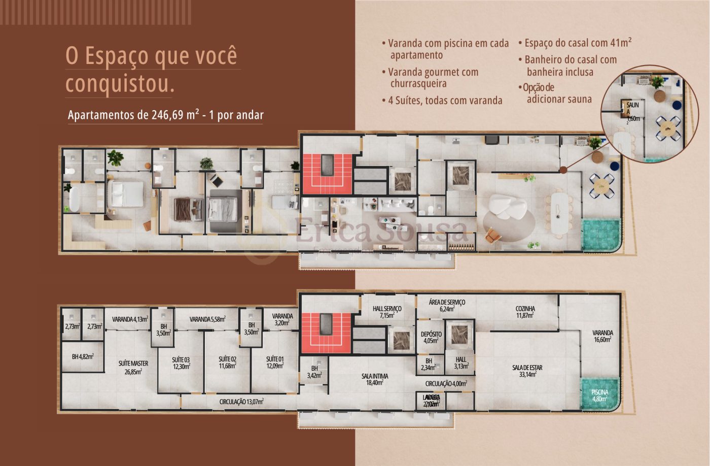 Apartamento 4 suítes para Venda no bairro Ponta D